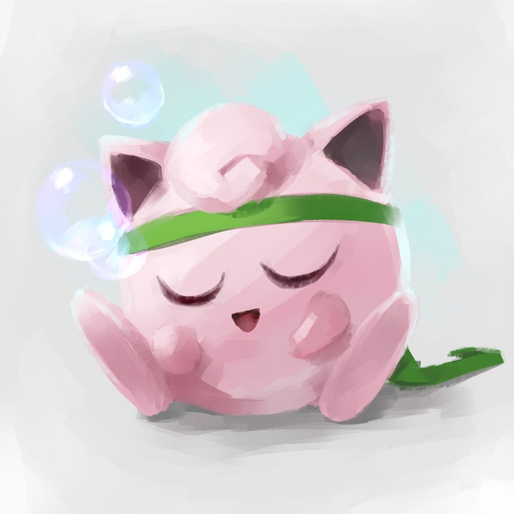1other, balloon_(pokemon), bubble, cat_ears, closed_eyes, evolution_championship_series, full_body, gameplay_mechanics
