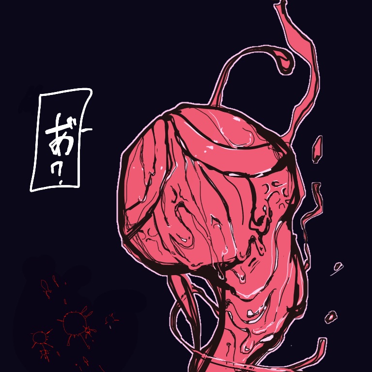 1girl, artist_request, bukubukuchagama, monster, overlord_(maruyama), simple_background, slime, solo