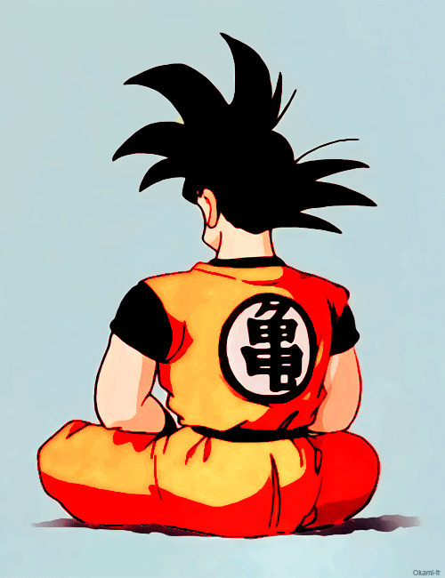 90s, animated, animated_gif, dragon_ball, dragonball_z, father_and_son, maeda_minoru, oldschool, son_gohan, son_gokuu