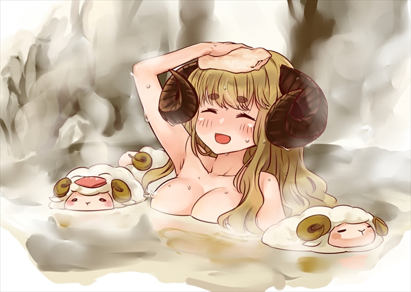 1girl, ^_^, anila_(granblue_fantasy), animal, ao_(aocooler), bangs, blonde_hair, blush