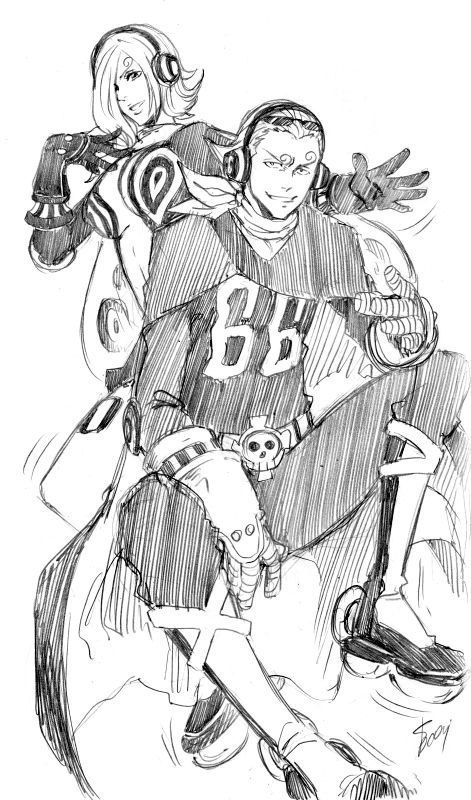 1boy, 1girl, 66, artist_request, cape, dress, duo, gauntlets