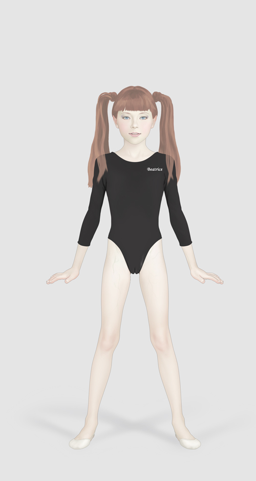 beatrice, green_eyes, leotard, redhead, takatou_sora, twintails