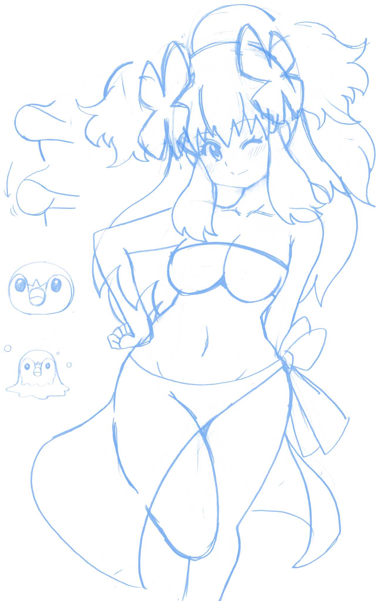 1girl, bare_shoulders, bikini, blush, breasts, cleavage, cosplay, female