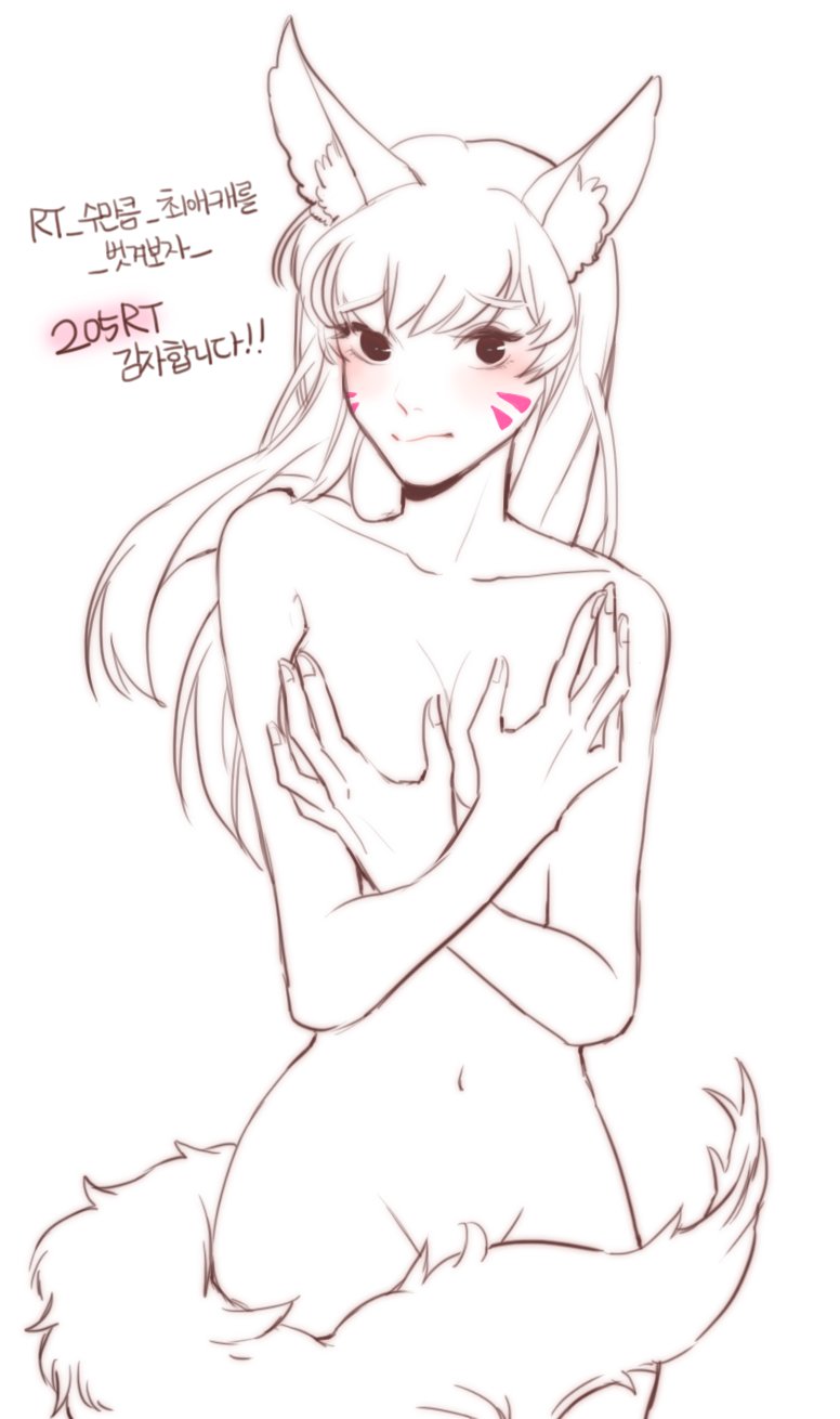 1girl, animal_ears, bare_shoulders, blush, breasts, collarbone, covering, covering_breasts