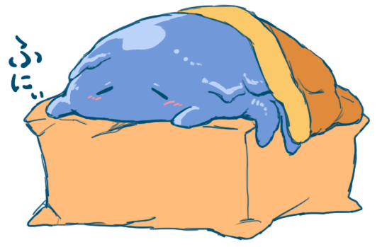 1boy, artist_request, blush, herohero_(overlord), male_focus, overlord_(maruyama), simple_background, sleeping, slime, solo, translated