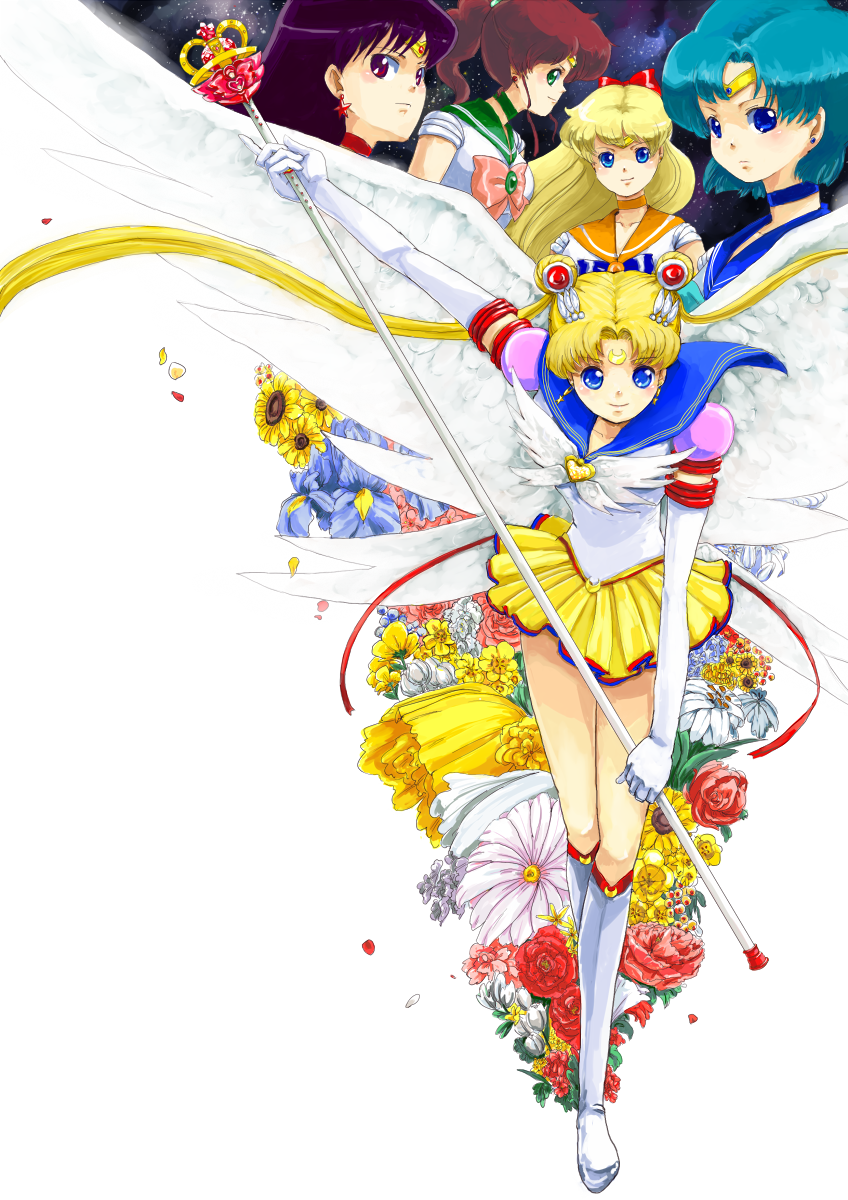 azuma_yukihiko, bishoujo_senshi_sailor_moon, blonde_hair, blue_eyes, boots, double_bun, earrings, elbow_gloves