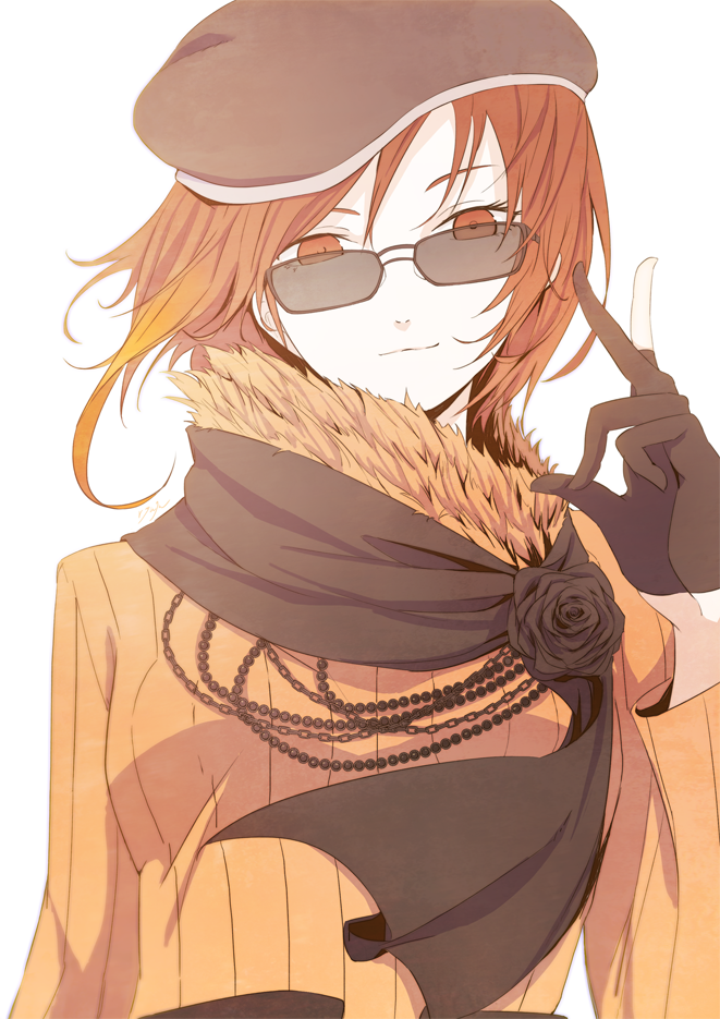 brown_hair, closed_mouth, coco_adel, rwby, ryuga_(balius), smile, sunglasses
