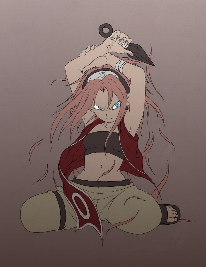 1girl, armpits, bandage, blue_eyes, collarbone, cutting_hair, cutting_own_hair, eyes_visible_through_hair