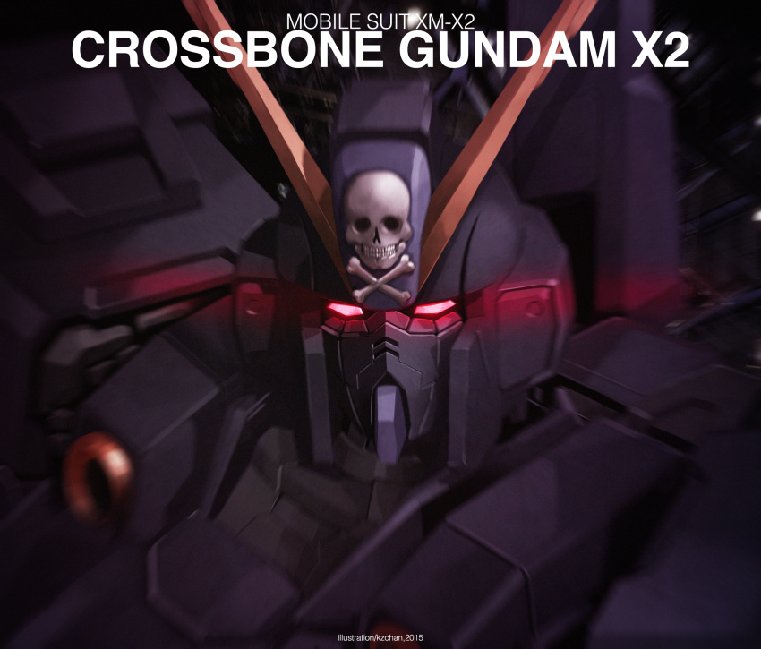 character_name, commentary_request, crossbone_gundam, crossbone_gundam_x-2, glowing, glowing_eyes, gundam, highres