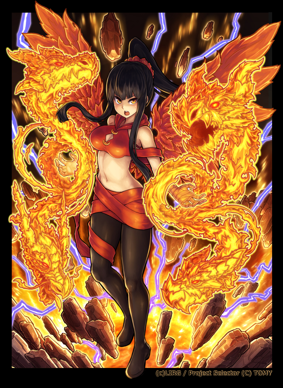 1girl, bandage, bangs, bare_shoulders, black_boots, black_hair, black_legwear, boots
