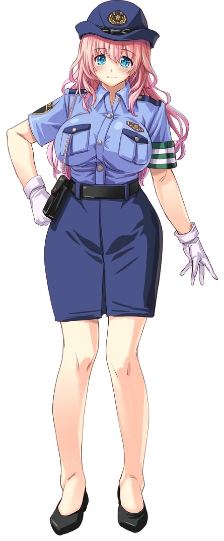 1girl, gloves, police, police_uniform, policewoman, skirt, type6, uniform