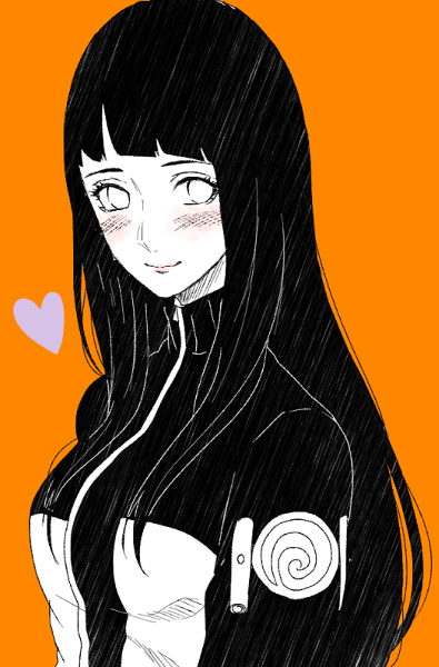 1girl, bangs, cosplay, heart, hyuuga_hinata, jacket, long_hair, monochrome