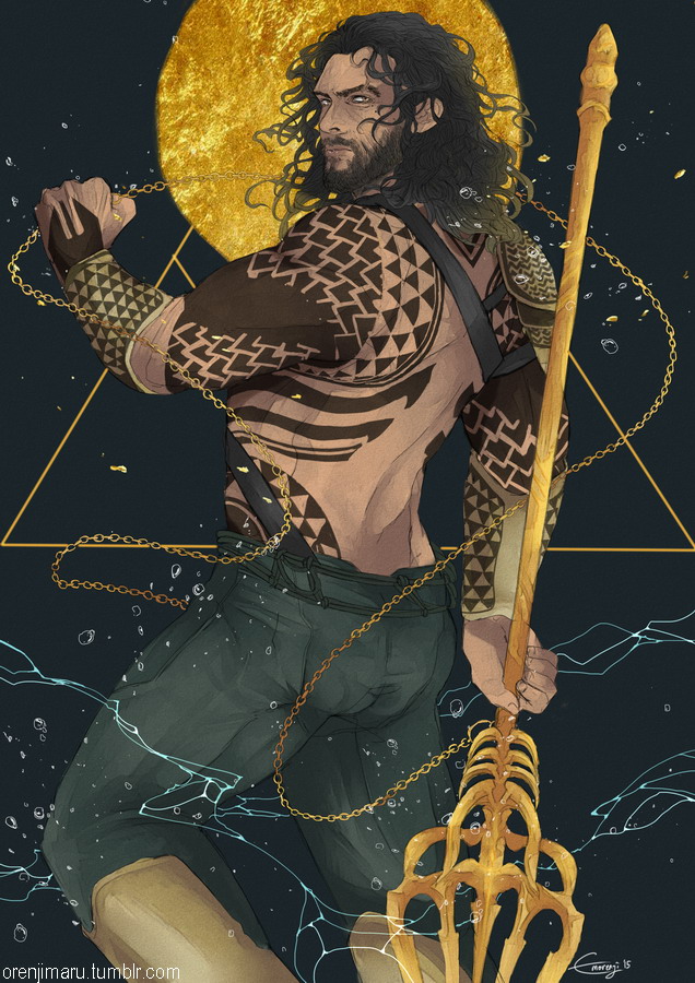 1boy, aqua_man, artist_request, belt, brown_hair, chains, dc_comics, dccu