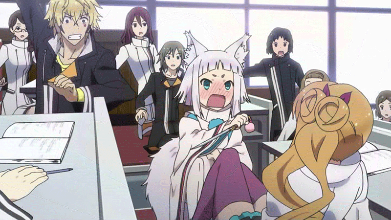 animal_ears, animated, animated_gif, fox_ears, fox_tail, japanese_clothes, kon_(tokyo_ravens), kurahashi_kyouko
