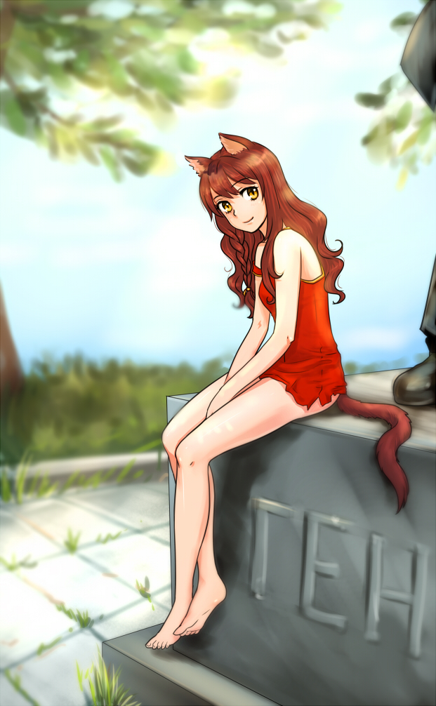 animal_ears, animal_tail, brown_hair, cat_ears, everlasting_summer, orikanekoi, tagme, uvao-tan