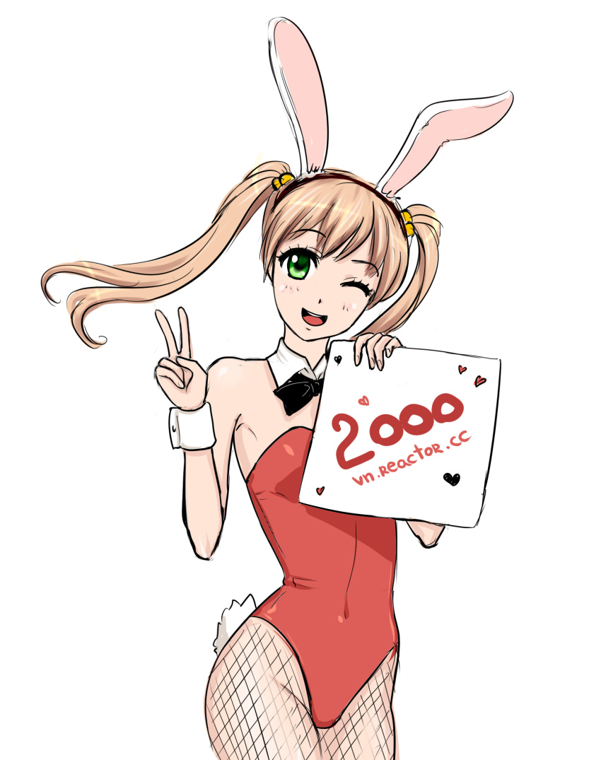 10s, 2000, blonde_hair, bunnysuit, green_eyes, ibarazaki_emi, katawa_shoujo, orikanekoi