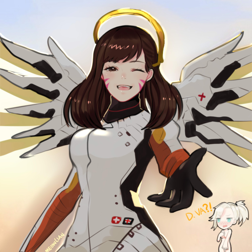 2girls, absurdres, aqua_eyes, armor, artist_name, black_gloves, blonde_hair, blue_eyes