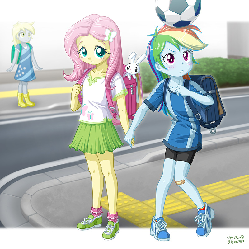 3girls, derpy_hooves, fluttershy, multiple_girls, my_little_pony, my_little_pony_equestria_girls, my_little_pony_friendship_is_magic, personification
