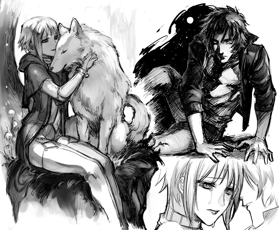00s, 1boy, 1girl, animal, animalization, bodysuit, cape, cheza