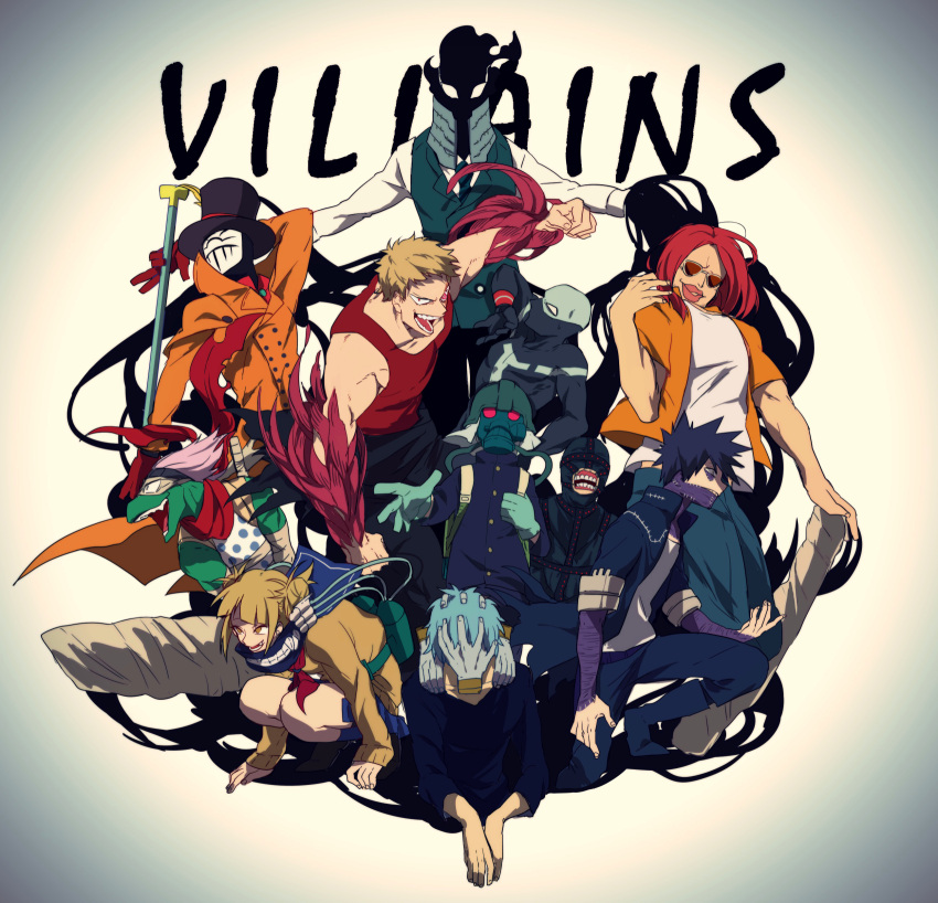 1girl, 6+boys, bangs, blonde_hair, blunt_bangs, blush, boku_no_hero_academia, bubaigawara_jin