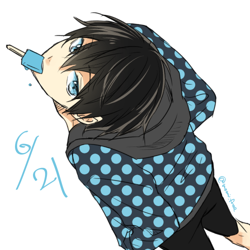 1boy, aoi_tomomi, black_hair, blue_eyes, free!, male_focus, nanase_haruka_(free!)