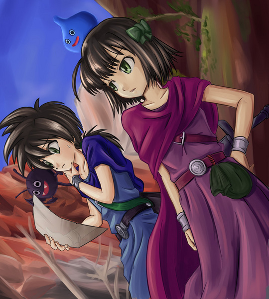 bow, cape, deborah's_daughter, deborah's_son, deborah's_daughter, deborah's_son, dragon_quest, dragon_quest_v