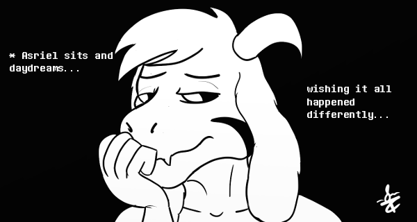 1boy, adult, asriel_dreemurr, asriel_dreemurr_(god_of_hyperdeath), black_background, black_sclera, caprine, english_text