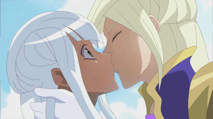 2girls, blonde_hair, gloria_tyler, grace_tyler, incest, kiss, long_hair, multiple_girls