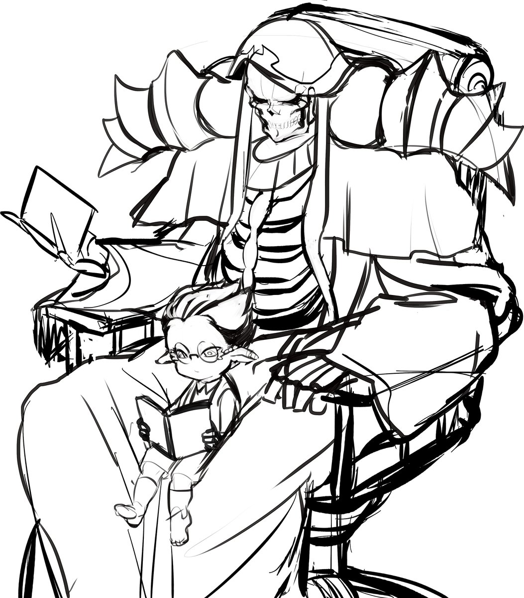2boys, ainz_ooal_gown, alternate_age, book, collar, demiurge, ear_piercing, glasses