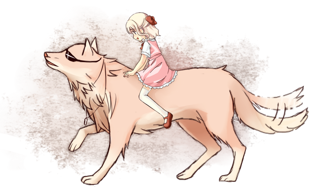 1girl, animal, animalization, blonde_hair, bowtie, child, diabolik_lovers, dress