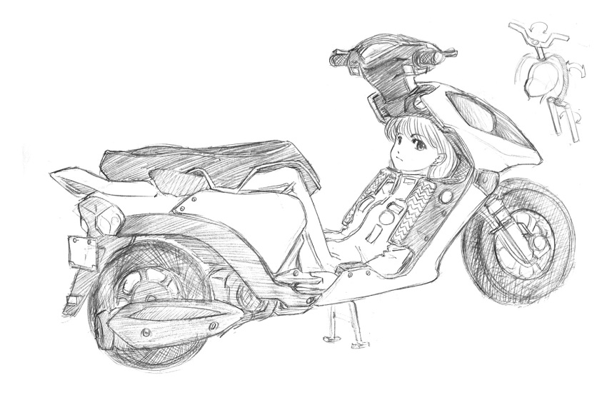 1girl, bound, forniphilia, gawein, ground_vehicle, human_furniture, looking_at_viewer, monochrome