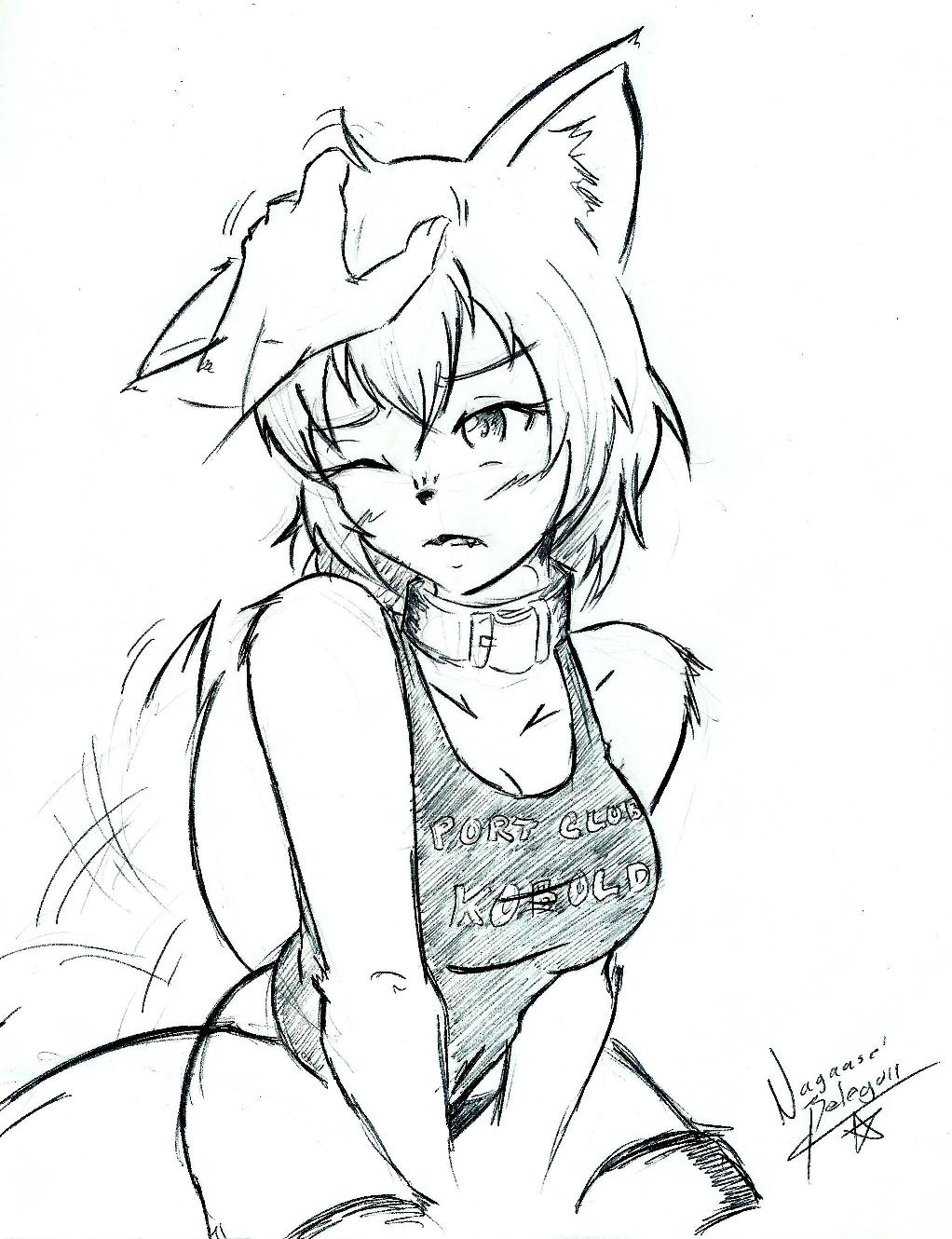 1girl, animal_ears, between_legs, blush, breasts, claws, cleavage, collar