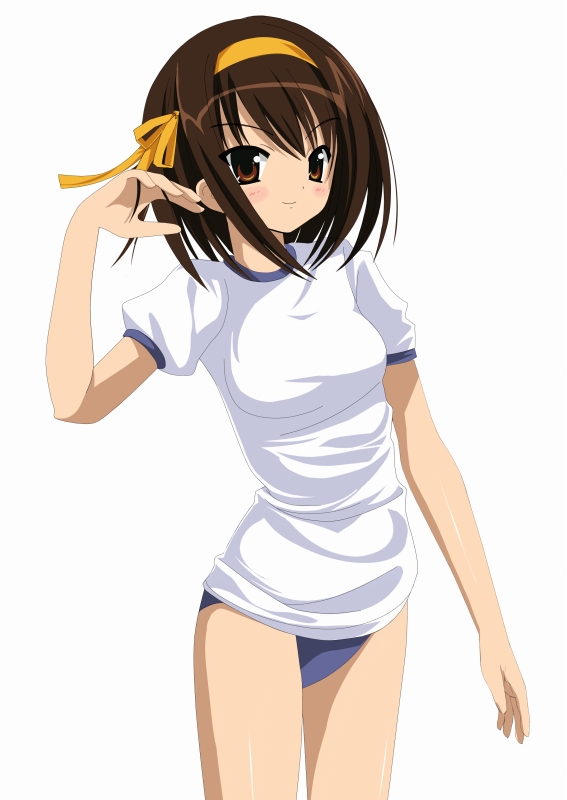 brown_hair, buruma, gym_uniform, hairband, kiriya_haruhito, suzumiya_haruhi, suzumiya_haruhi_no_yuuutsu