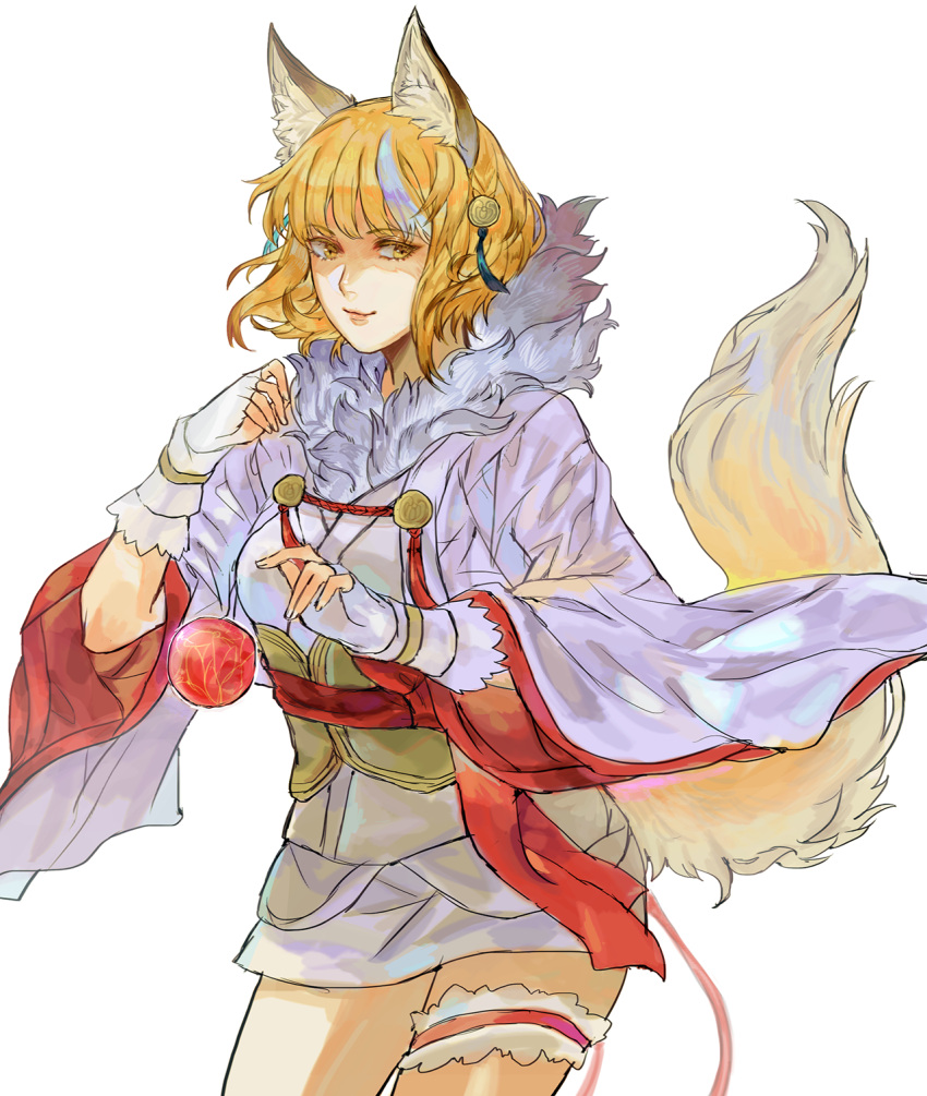 1girl, animal_ears, ball, bangs, blonde_hair, blue_hair, fingerless_gloves, fire_emblem