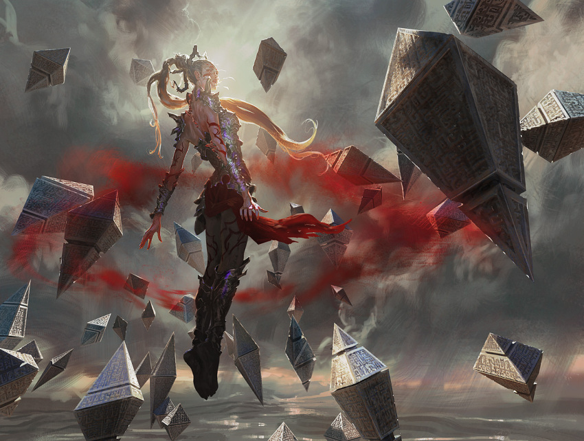 1girl, armor, armored_boots, back, blonde_hair, blood, blood_on_face, boots
