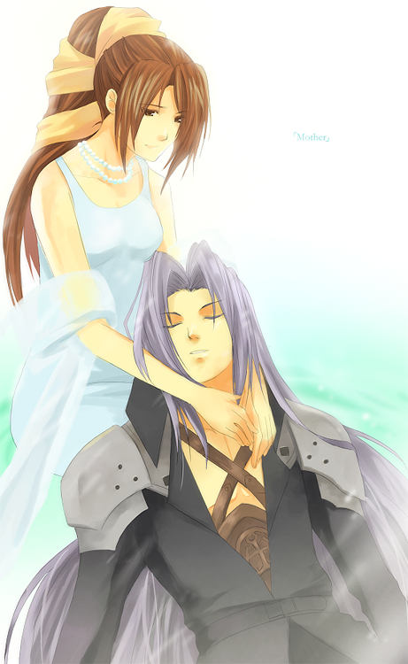 brown_hair, dress, final_fantasy, final_fantasy_vii, jewelry, long_hair, lucrecia_crescent, meru