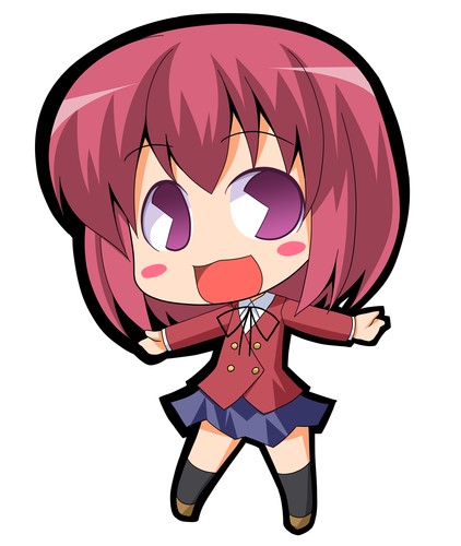 blush, chibi, kushieda_minori, lowres, pac-man_eyes, pacman_eyes, purple_eyes, red_hair
