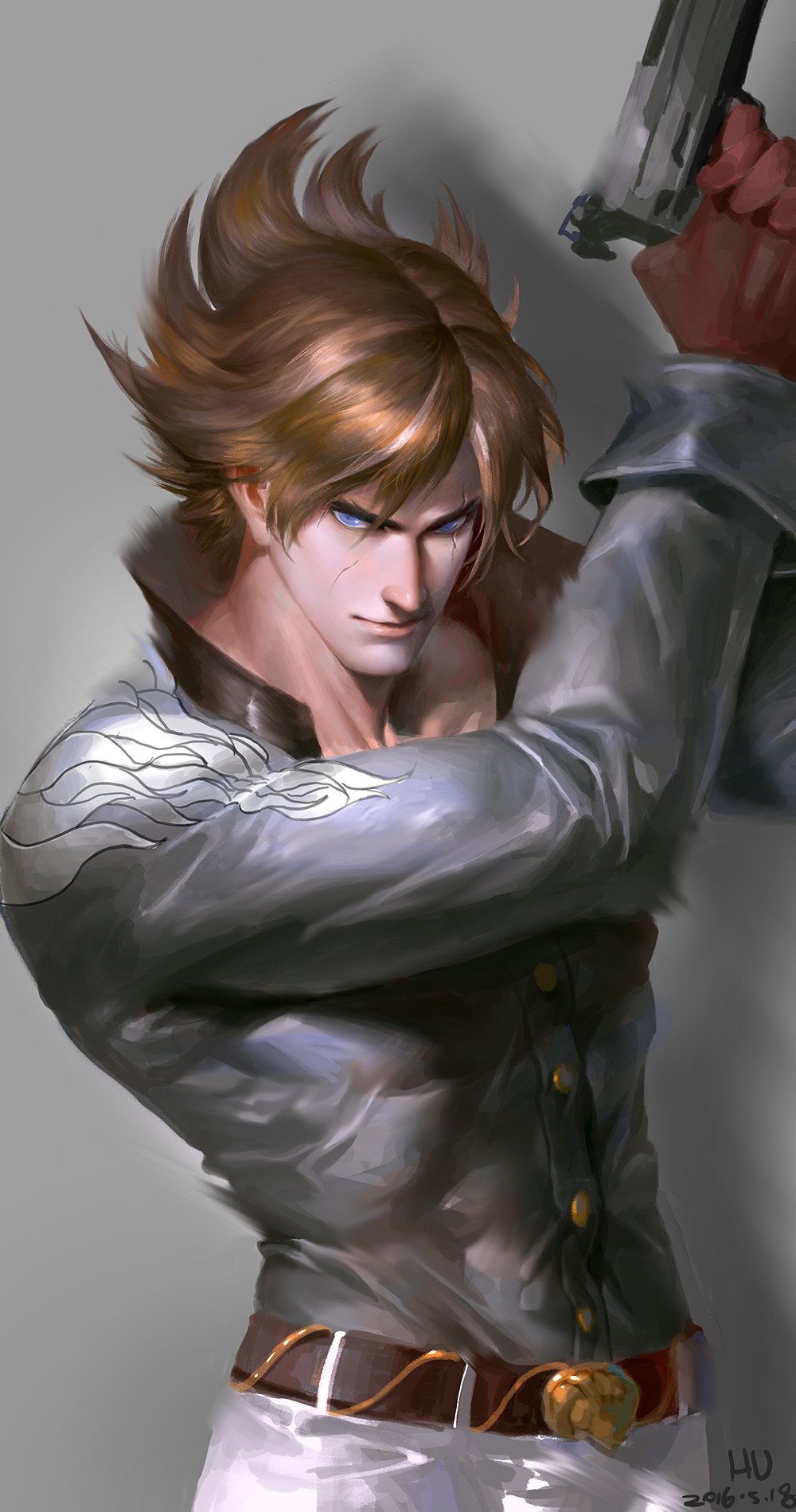 1boy, alternate_costume, belt, belt_buckle, blonde_hair, buckle, casual, dated