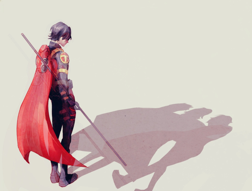 1boy, artist_request, back, bart_allen, cape, dc_comics, death, impulse