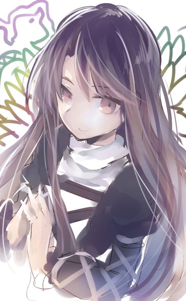 1girl, breasts, brown_eyes, brown_hair, gradient_hair, hijiri_byakuren, long_hair, multicolored_hair