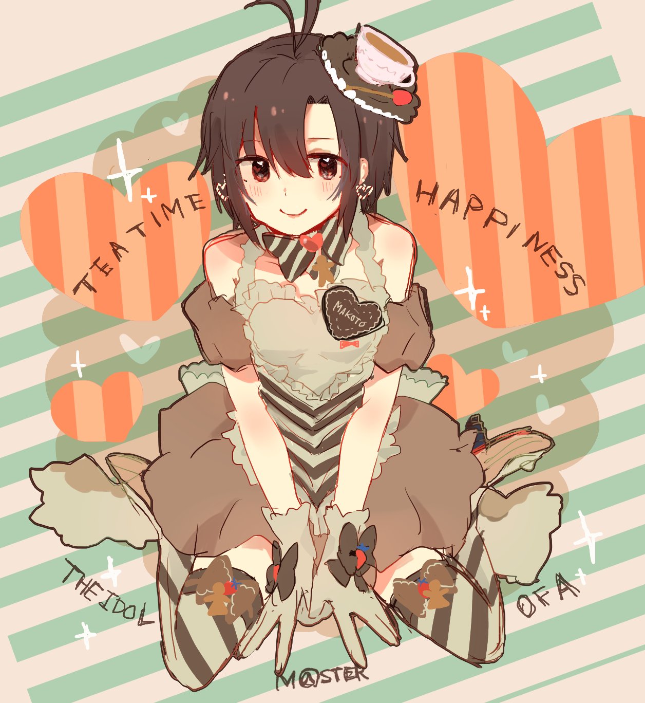 1girl, antenna_hair, bare_shoulders, black_eyes, black_hair, blush, bow, character_name