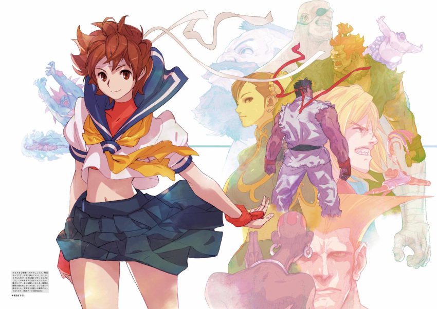2girls, 6+boys, balrog, bengus, blanka, capcom, chun-li, dhalsim