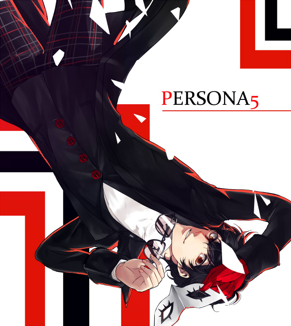 1boy, black, black_hair, copyright_name, glasses, glasses_removed, gloves, junka-sakura