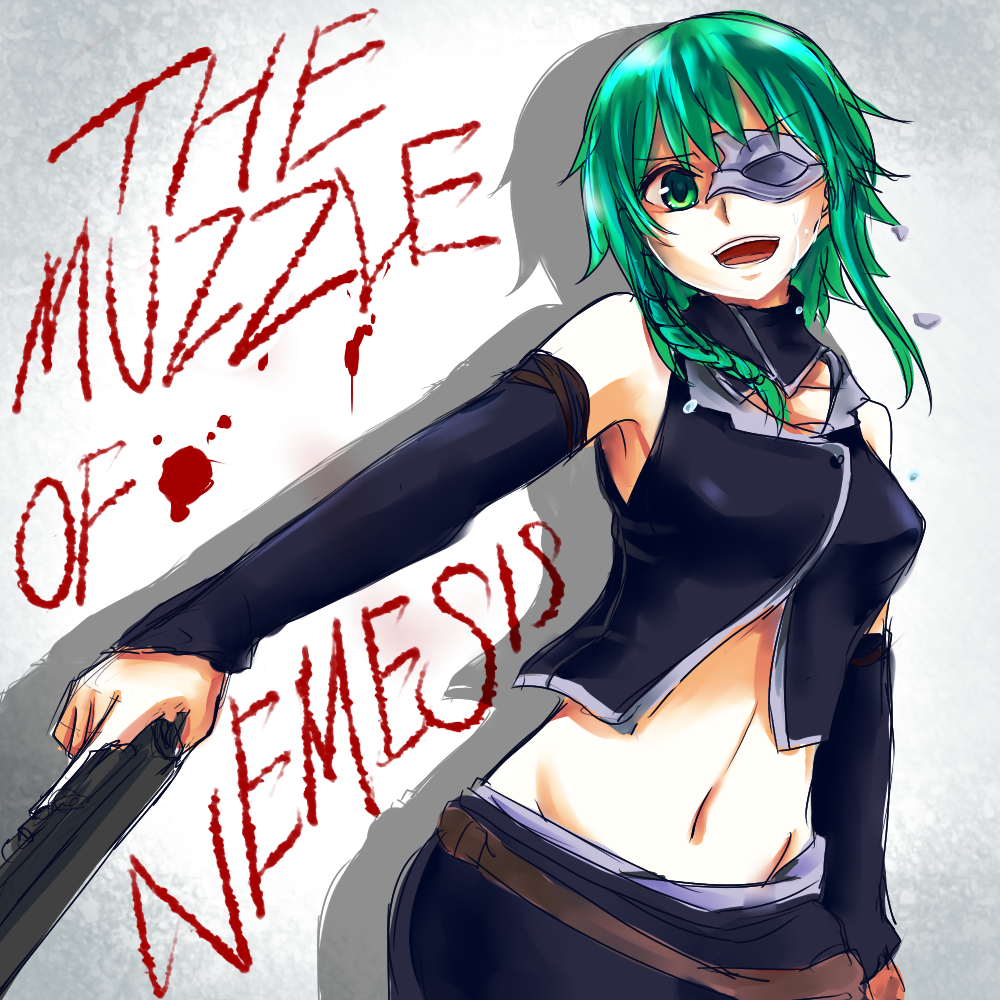 1girl, braid, broken_mask, crop_top, crossdraw_holster, crying, crying_with_eyes_open, detached_collar