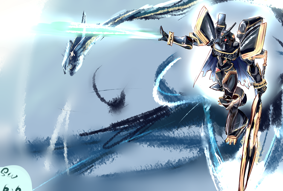 alphamon, alphamon_ouryouken, armor, bandai, cape, digimon, dragon, energy