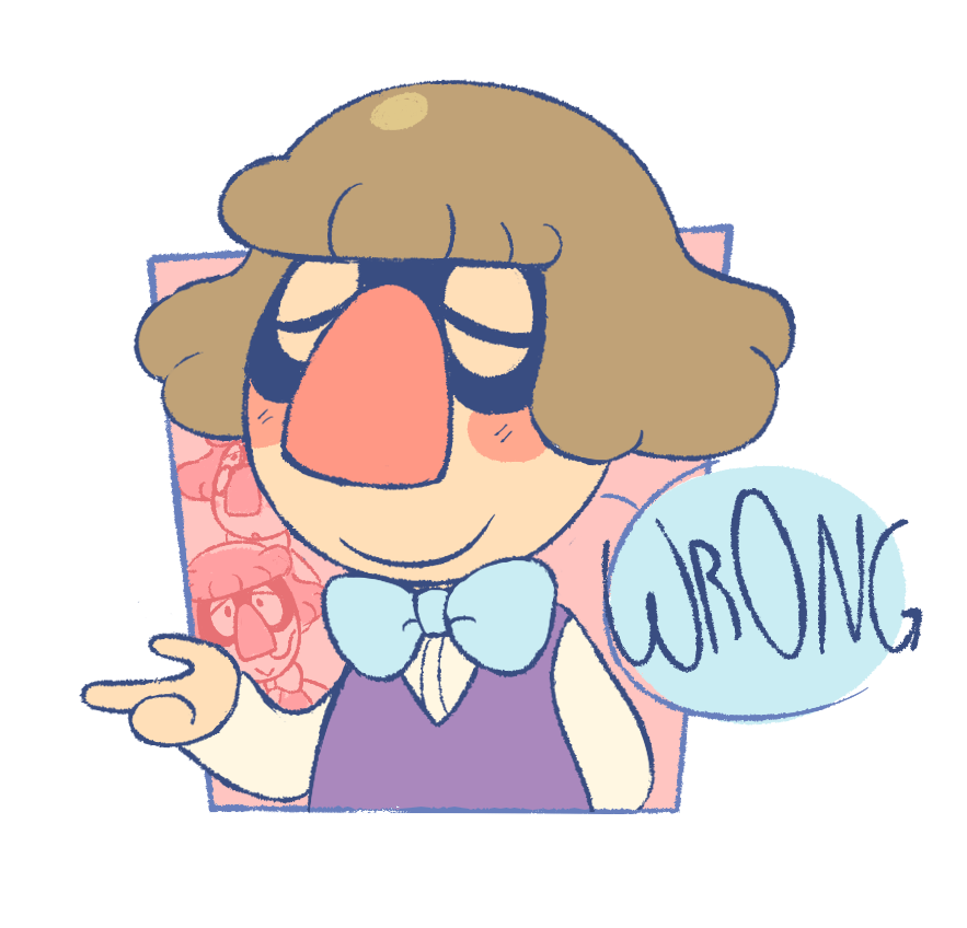 1boy, blush, bow, bowtie, brown_hair, closed_eyes, english, flat_color