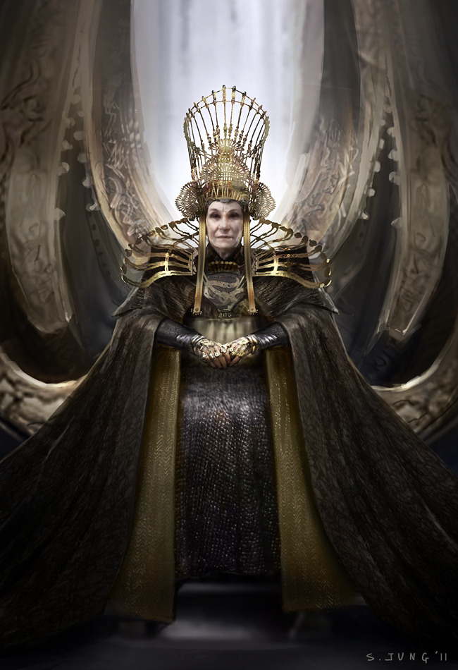1girl, alien, artist_request, blue_eyes, cape, crown, dc_comics, dccu
