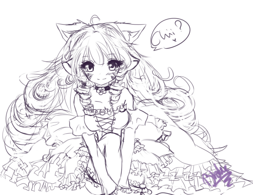 1girl, ahoge, anastaysia_aliapoh_(tinyqote), animal_ears, artist_name, bare_shoulders, blush, cat_ears