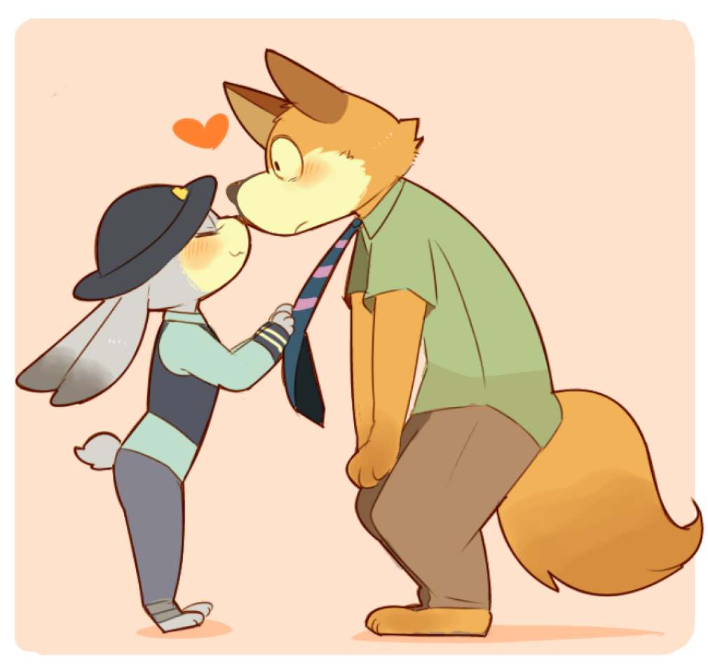 chibi, disney, fox, from_side, full_body, furry, heart, hyaku