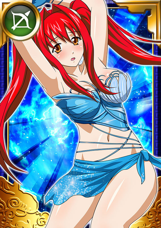 00s, 1girl, breasts, card_(medium), female, hair_ornament, ikkitousen, kanpei